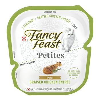 Fancy Feast Petites Chicken Pate Wet Cat Food, 2.8 oz Tub