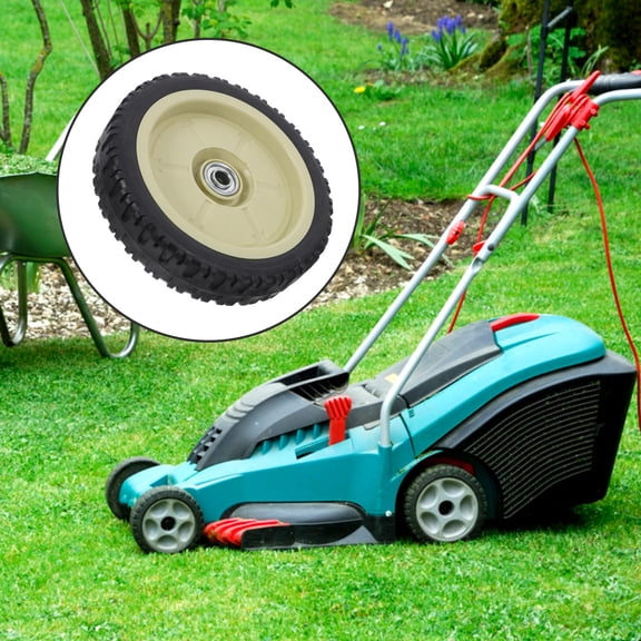 GARVALON 1Pack Universal Design Lawn Mower Wheel with Rubber and Plastic for Stable .7X7.7X1.6In