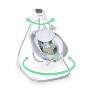 Ingenuity SimpleComfort Baby Swing, Infants, Blue/Green, Vibrating Seat, Multi-Direction, Compact, Everston