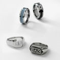 thumbnail image 4 of Bling Jewelry Mens Mens Stainless Steel Word Statement Band Signet DAD Ring for Father's Day Gift, 4 of 4