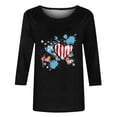 thumbnail image 4 of SnZhen 3/4 Length Sleeve Womens Tops Women's Fashion Printed T-shirt 3/4 Sleeves Blouse Round Neck Casual Tops, 4 of 4