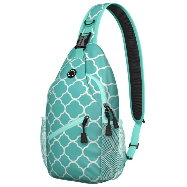 Colorful Checkered Sling Backpack with Plaid Print, Lightweight Crossbody Bag Featuring Vintage Checkerboard and Geometric Striped Fusion