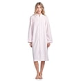 thumbnail image 2 of Casual Nights Women's Zipper Front Jacquard Terry Fleece Robe Duster - Pink - Small, 2 of 2