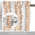 thumbnail image 6 of Orange Gray Botanical Kitchen Curtain Valances for Windows Farmhouse Short Curtains, Pastoral Spring Summer Leaf Aesthetics Rod Pocket Valance Curtain for Bedroom Cafe Living Room 54"x18", 6 of 8