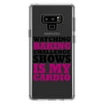 thumbnail image 1 of DistinctInk Clear Shockproof Hybrid Case for Samsung Galaxy Note 9 - TPU Bumper Acrylic Back Tempered Glass Screen Protector - Watching Baking Shows is My Cardio, 1 of 5