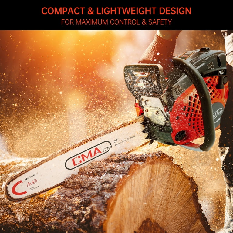 TOPTENG 24 inch Gas Chainsaw, 68CC 2-Cycle, Handheld with