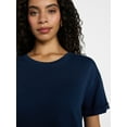 thumbnail image 5 of Time and Tru Women's Cotton T-Shirt Dress with Short Sleeves, Sizes XS-XXXL, 5 of 6