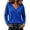 Blue, variant on Sweaters for Women Polyester Spandex Slim Fit V Neck Long Sleeve Diamond Open Knit Ribbed Cuffs and Hem Solid Casual Fall