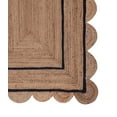 thumbnail image 2 of BUNGALOWANDBEYOND Soft Curve Scalloped Jute Rug – Handmade with Natural Fibers | Scalloped jute rug, Organic jute decor, Natural fiber rug , Earthy tone rug (4x6 Ft), 2 of 3