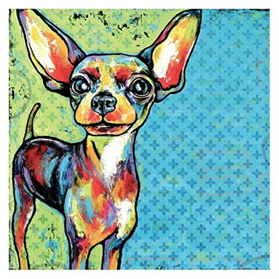 Chihuahua Pop Art Painting Print on Wrapped Canvas