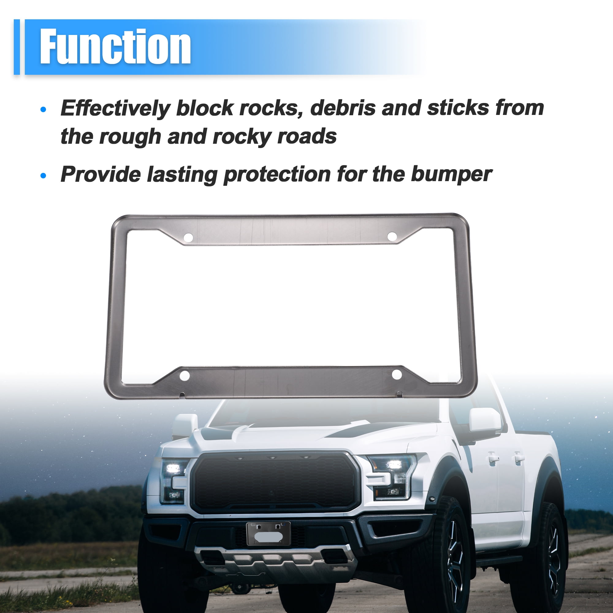 Unique Bargains License Plate Frame Metal Car Tag Cover Rust Proof Holder with Screws