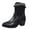 Black, variant on Xfvqtps Womens Pointed Toe Boots Block Heel Mid Calf Boots with Tassel Detail Comfortable Western Style Fashion Boots for Fall Winter Black
