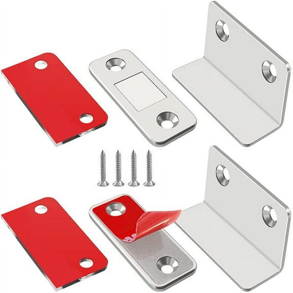 Cabinet Magnetic Catch L-Shaped 2 Pack Ultra Thin Cabinet Door Magnetic Catch for Drawer Magnets Adhesive Cabinet Latch Magnetic Closures for Kitchen Closet Door Closing Magnetic Catch Closer