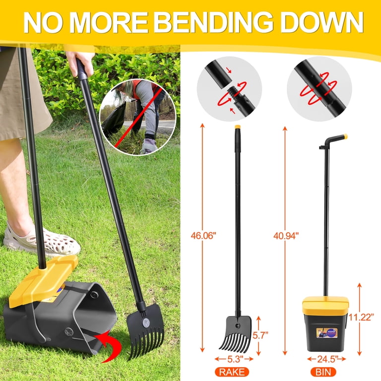 LANNEY Pooper Scooper Swivel Bin and Rake, 46 Inches photo 6