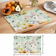 thumbnail image 6 of Easter Placemats Set of 4 Spring Watercolor Bunny Eggs Tulip Wooden Grain Teal Place Mats Indoor Wipeable Table Mats Washable Dining Table Placemats for Kitchen Holiday Party Home Decor 13x19 Inch, 6 of 9