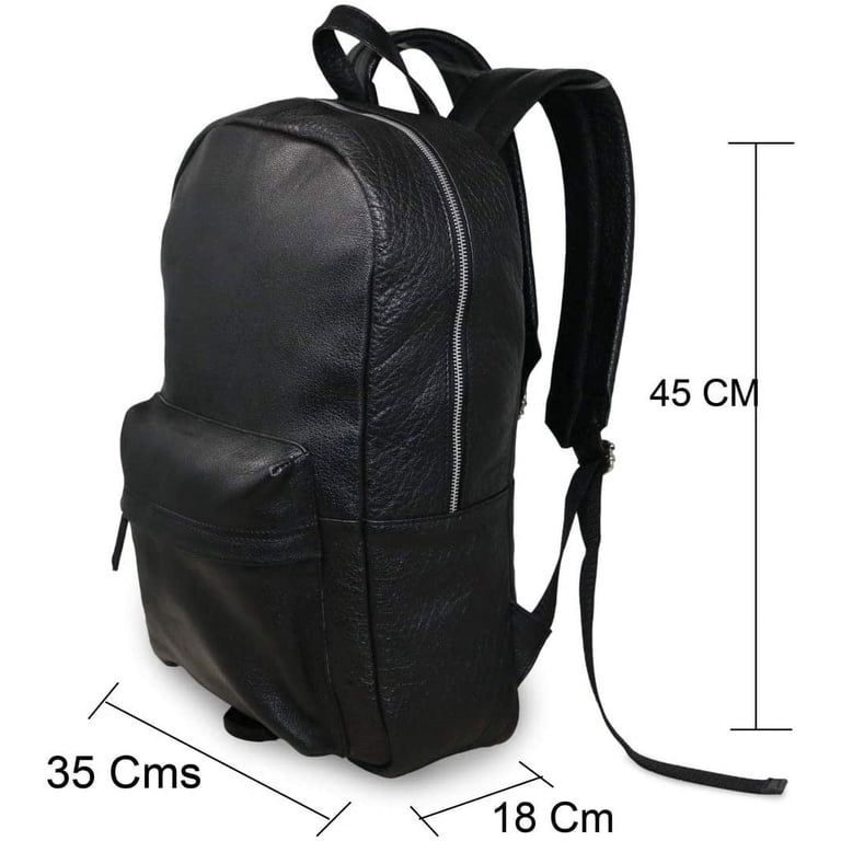 black leather work backpack Colins Keirs for Men, 15.6" Laptop Bag for Business Our Classic Backpack in Ebony Black Leather can comfortably accommodate an A4 pad and a 13 laptop Colins Keirs Men's Large Black