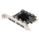 thumbnail image 1 of Tarjeta PCI USB 3.0 de 4 puertos adaptadora PCIE a USB 3.0 Yashi Negro, 1 of 3