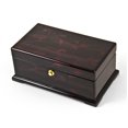 thumbnail image 1 of Contemporary 30 Note Dark Rosewood Musical Jewelry Box with Floral Motifs - Memory (Cats), 1 of 2
