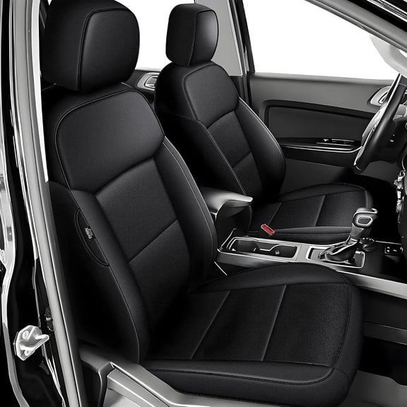 DIKSOAKR Custom Fit Seat Covers For Ford Ranger 2019-2023 Full Set Black Truck Seats Covers Waterproof Car Seat Cushion, Faux Leather (Black,5 Seats)