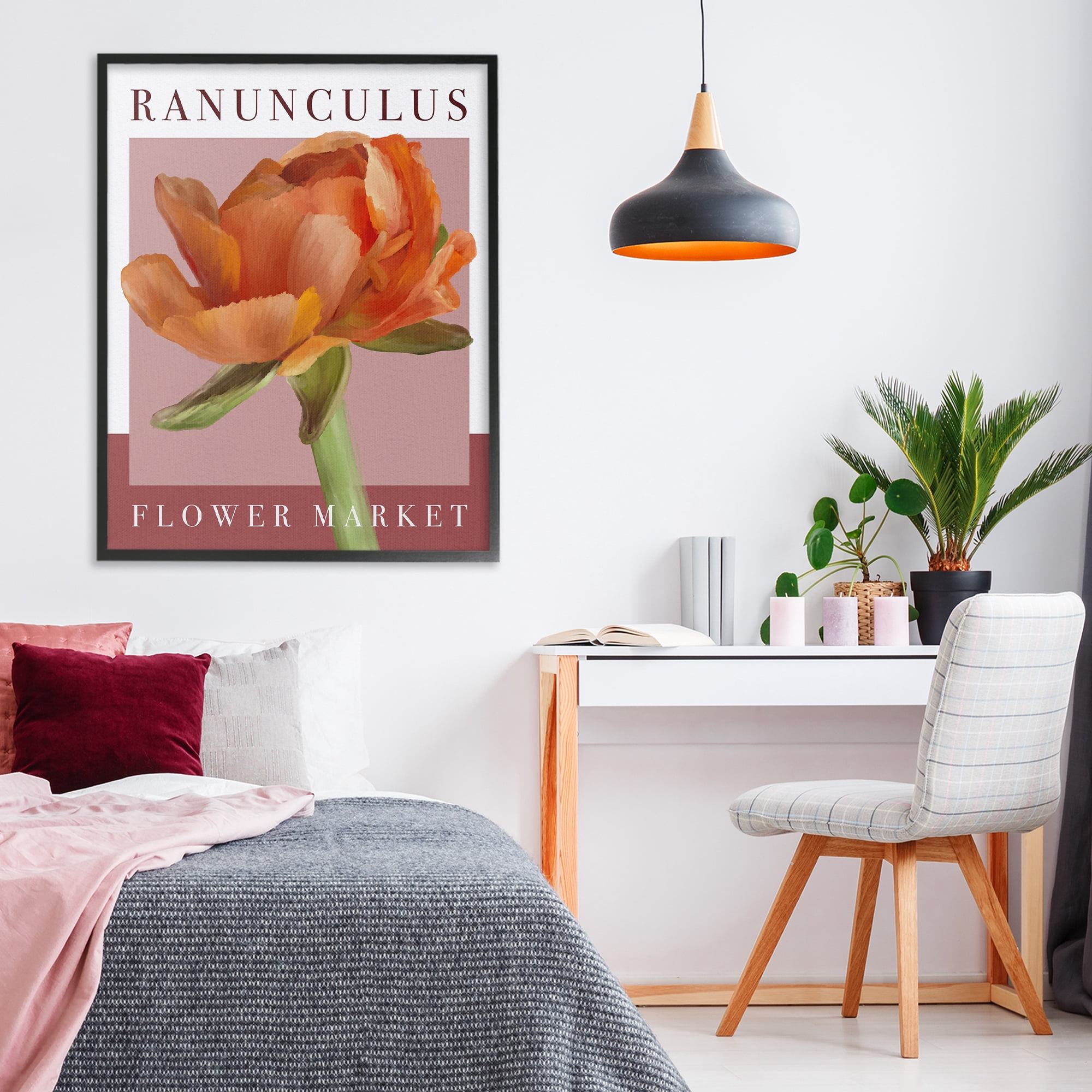 Stupell Industries Ranunculus Flower Market Black Framed Giclee Art, design by Jennifer Stith