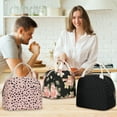 thumbnail image 6 of Inosoo Insulated Lunch Bag for Women, Fashion Black Lunch Box  with White Polka Dot, 6 of 9