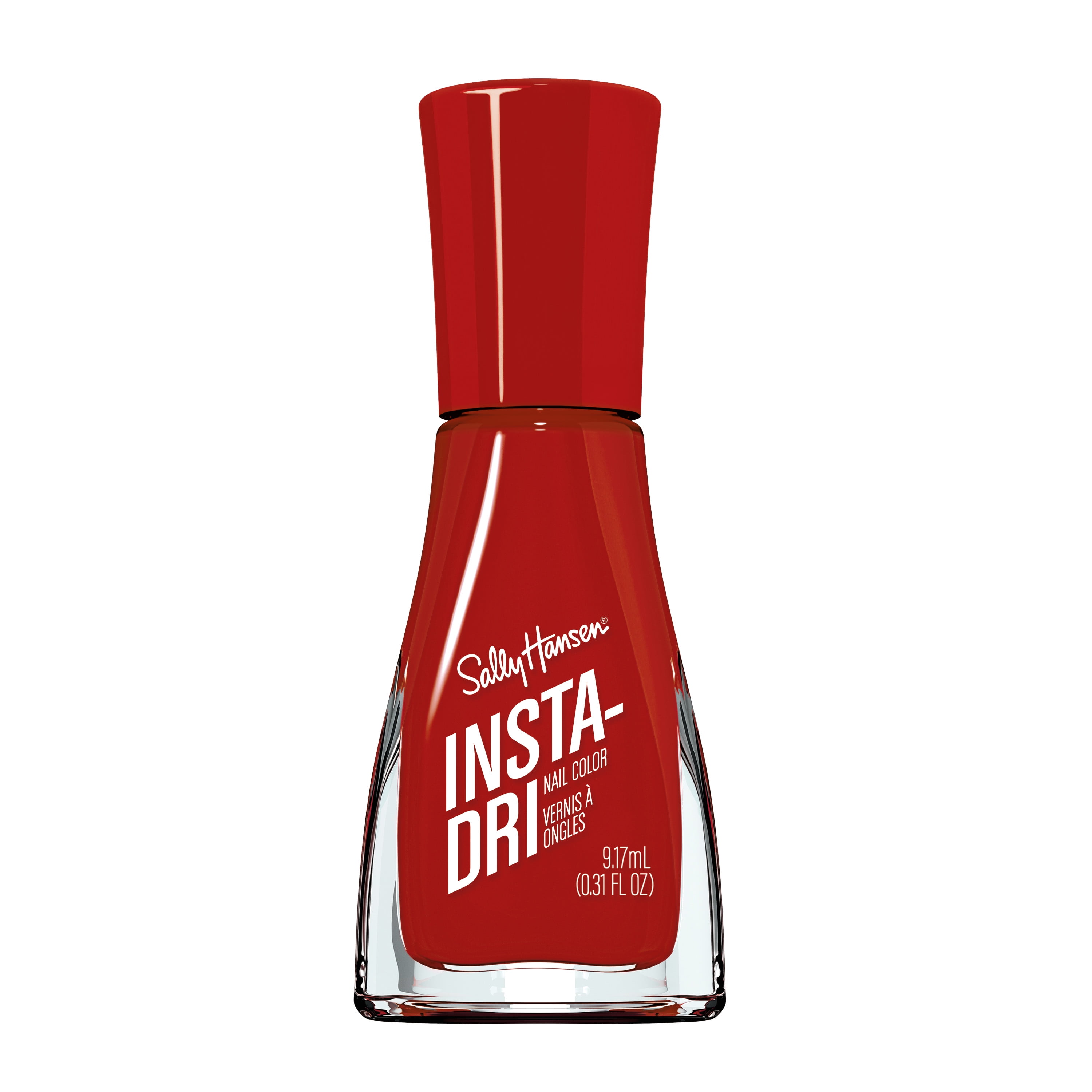 Sally Hansen Insta-Dri Nail Polish, That's A Blazing, 3-in-1 Formula, Color Nail Polish, 0.31 oz, Quick Dry Nail Polish, Nail Polish, Top Coat Nails, Full Coverage Formula, One Stroke, One Coat