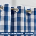 thumbnail image 4 of Flowpartex 2 Pieces Buffalo Check Semi Sheer Curtain Panels Blue and White Plaid Textured Curtains Drapery, 40"Wx95"L Farmhouse Grommet Top Window Drapes for Living Room Bedroom, 4 of 6