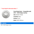 thumbnail image 2 of Front Brake Rotor - Compatible with 2012 - 2020 Dodge Journey 2013 2014 2015 2016 2017 2018 2019, 2 of 2