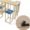 thumbnail image 5 of PORKISS Counter Height Table Set of 5, Bar Table and Stool Set, Dining Table with 4 Chairs, Table with Storage Function, Wood Top Pub Table & Chair Set for Kitchen Apartment Bistro, Gold+Blue, 5 of 12