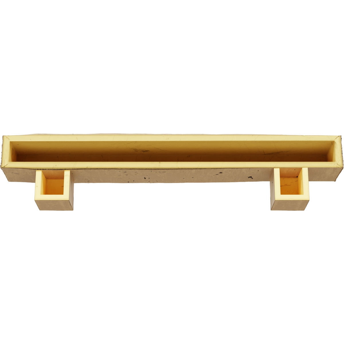 Ekena Millwork 6"H x 8"D x 72"W Knotty Pine Faux Wood Fireplace Mantel Kit w/ Alamo Corbels, Natural Pine