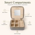 thumbnail image 2 of Unique Bargains 1 Pc Portable Zipper Design Jewelry Case Organizer with Mirror Light Gray, 2 of 7