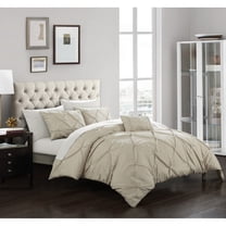 3 or 4 Piece Whitley Pinch Pleated ruffled and pleated complete  Duvet Cover Set  Shams and Decorative Pillows included