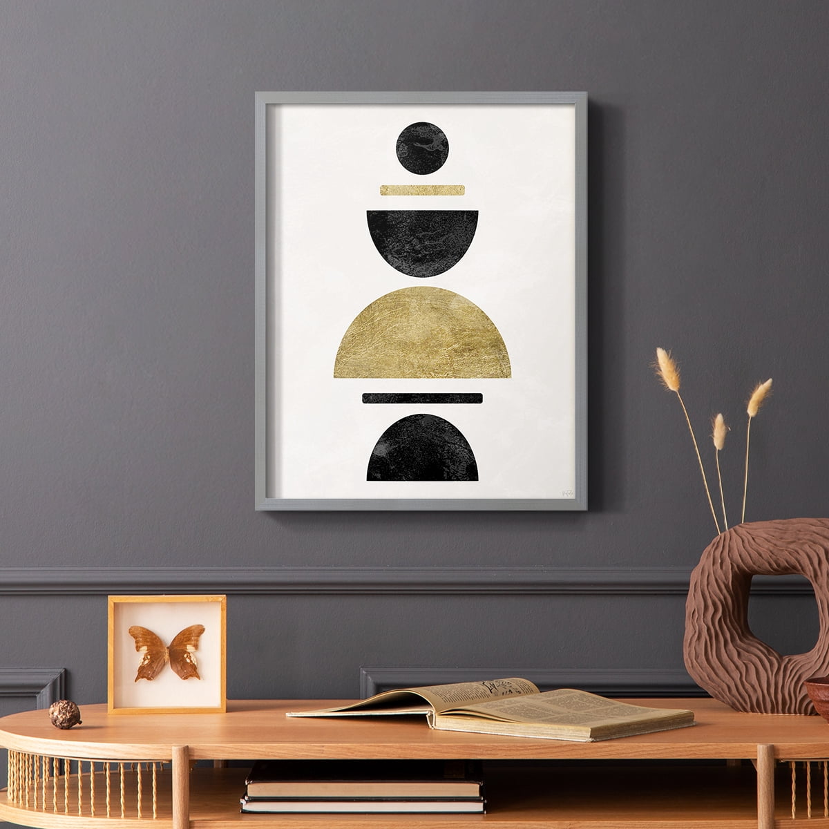 Modern Stack in Gray Solid Wood 16 x 20 Framed Print