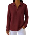 thumbnail image 5 of NominalSnug Sweatshirts for Women Long Sleeve Shirts V Neck Collared Loose Fit Pullover Tops, 5 of 8