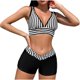 thumbnail image 2 of Trajes de baño Amzcrzy Tankini para mujer traje de baño de mujer con cuerpo dividido a rayas traje de baño estampado de moda traje de baño sexy con cuerpo dividido conjunto de traje de baño negro S, 2 of 9