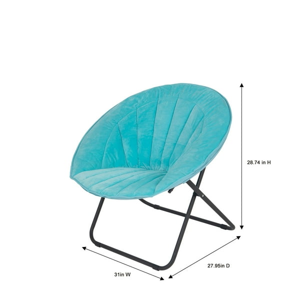 Mainstays Saucer Chair Steel Folding Chair, Blue