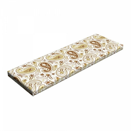 

Paisley Bench Pad Floral Patterns with Paisley Inspired and Tulips Persian Hippie Art HR Foam Cushion with Decorative Fabric Cover 45 x 15 x 2 White Chocolate Umber by Ambesonne