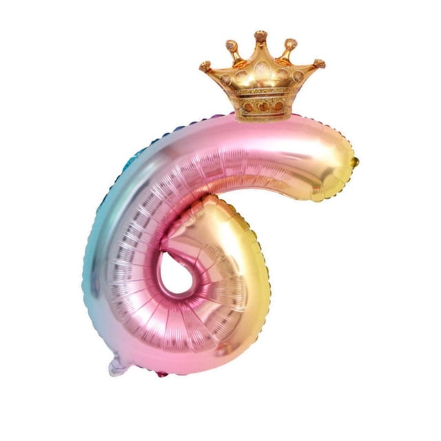 Injueey Globos de cumpleaños de 32 pulgadas, globos de aluminio con números de iris, decoraciones para fiesta de cumpleaños para niños, globos, Kits de decoración para fiestas siete Injueey HA002734-07