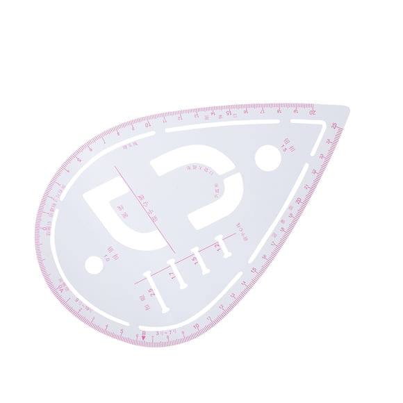 Regla de manga multifuncional para ropa, regla de trazado circular para cuello, bolsillo de corte, regla de colocación curva 6403