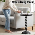 thumbnail image 6 of Round Metal End Tables for Living Room, Modern Metal Accent, Modern Side Table, Bedroom Nightstand, Small Coffee, Space-Saving, Easy Assembly 14.5" (Black), 6 of 8