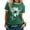 Dark Green, variant on ZXSXSY Women Floral Printed Round Neck Short Sleeves Top