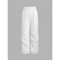 thumbnail image 4 of Women's Drawstring Elastic Waist Cargo Pants, Loose Fit Wide Leg Cuffed Trousers with Pockets for Everyday, Casual & Streetwear, 4 of 4