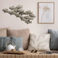 thumbnail image 2 of Cape Cod School of Fish, Hand Crafted, Rustic Tan Metal Wall Sculpture, Antiqued Finish, 24.5 inches, 2 of 7