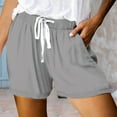 thumbnail image 2 of Bjutir Womens Shorts Fashionable Printed Drawstring Shorts Summer Elastic Waist Casual And Lightweight With Pockets Grey 3Xl, 2 of 6