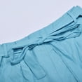 thumbnail image 7 of WAYUTE Short Sets Women 2 Piece Outfits Casual Solid Color V Neck Loose Fit Top and Knee Length Belted Shorts Set Thin Breathable Streetwear, 7 of 7