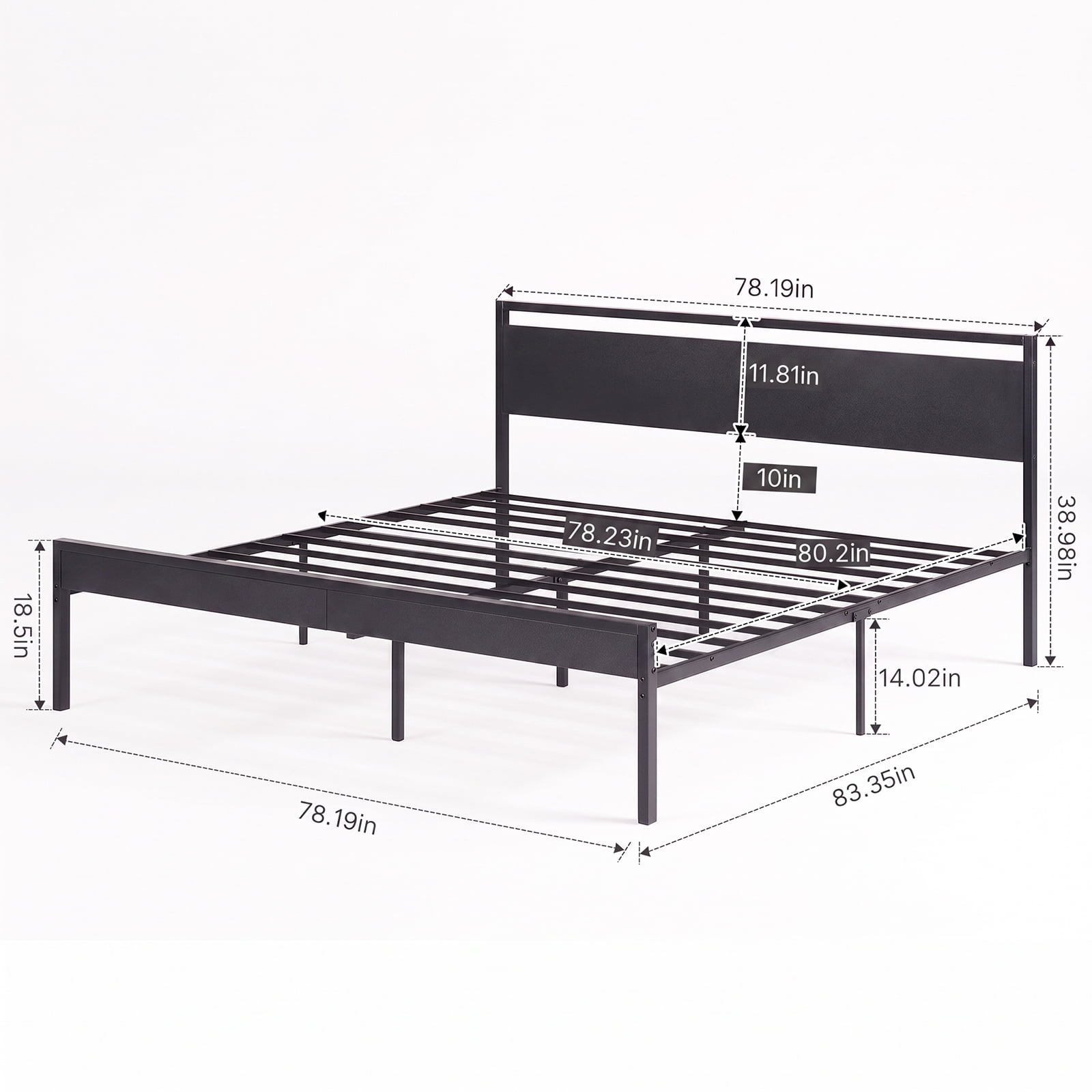Alvantor Metal Platform Bed Frame, Mattress Foundation with Headboard and and Footboard, No Box Spring Needed Support, Noise Free, Easy Assembly