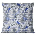 thumbnail image 1 of S4Sassy 1 Pair Floral Print Decorative Blue Cotton Poplin Pillow Sofa Cushion Cover-14 x 14 Inches, 1 of 5