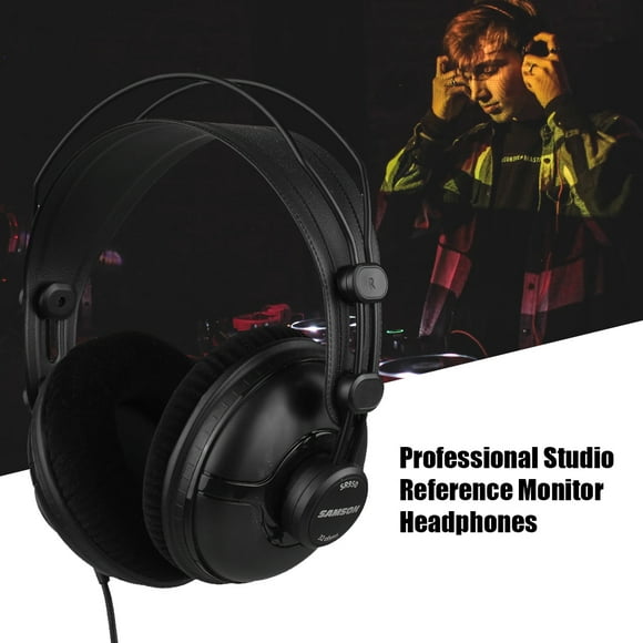 Samson SAMSON SR950 Studio Monitor Headphones - Closed-Back Design, Black, 50mm Drivers, 10Hz-25kHz Frequency Response, 32Ω Impedance, Noise Isolation, Comfort Fit for Mixing, DJing, and Audio