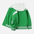 thumbnail image 5 of Karoyedx Girls Jacket Toddler Boy's Varsity Jacket Letter Graphic Color Block Collar Long Sleeve Baseball Jacket Streetwear Green Size,1-2 Years, 5 of 5