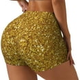 thumbnail image 2 of Xecao Gold Glitter Print Workout Shorts for Women Soft Smooth Gym Yoga Scrunch Active Tennis Workout Running Shorts, 2 of 9